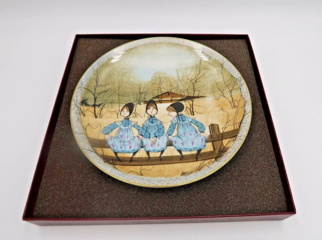 t415 P Buckley Moss Plate, Waiting for Tom, Collectors Plate, Mennonite Plate,