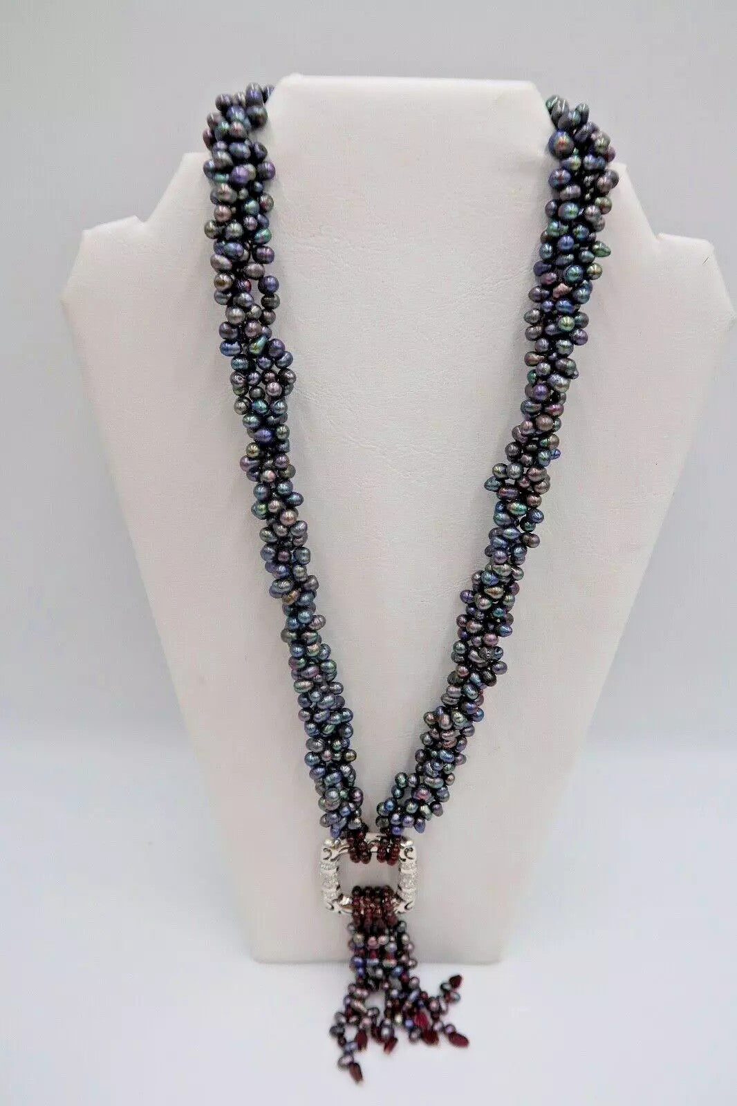 t322 Dyed Freshwater Pearl Necklace 30" with toggle closure