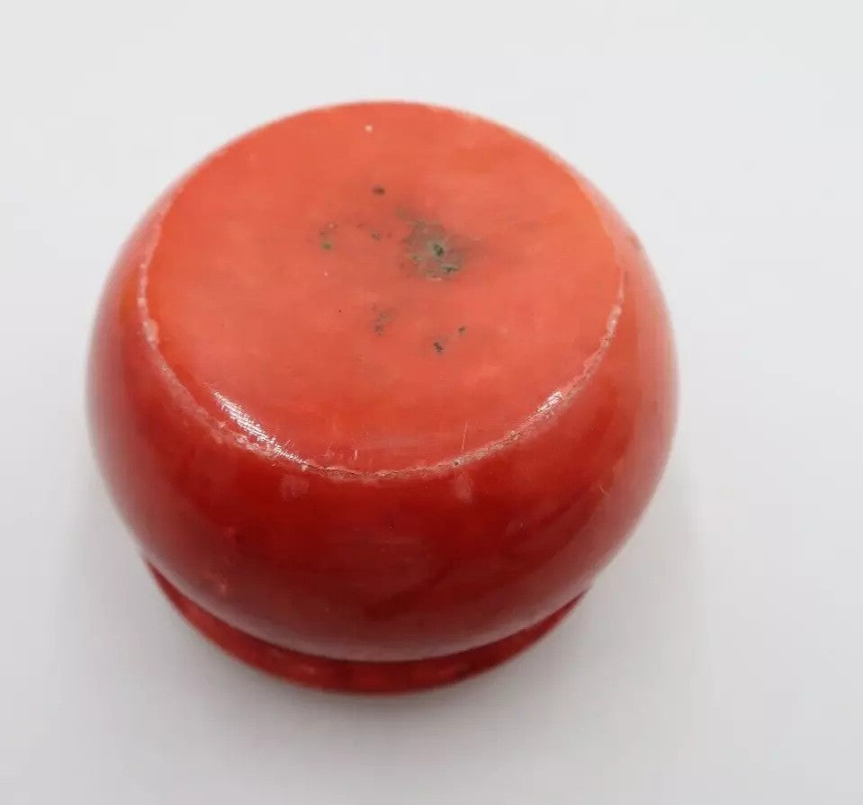 t490 Red Italian Alabaster Hinged Box