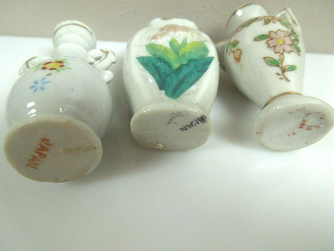 r105 Set Of 3 Vintage Miniature Vase JAPAN