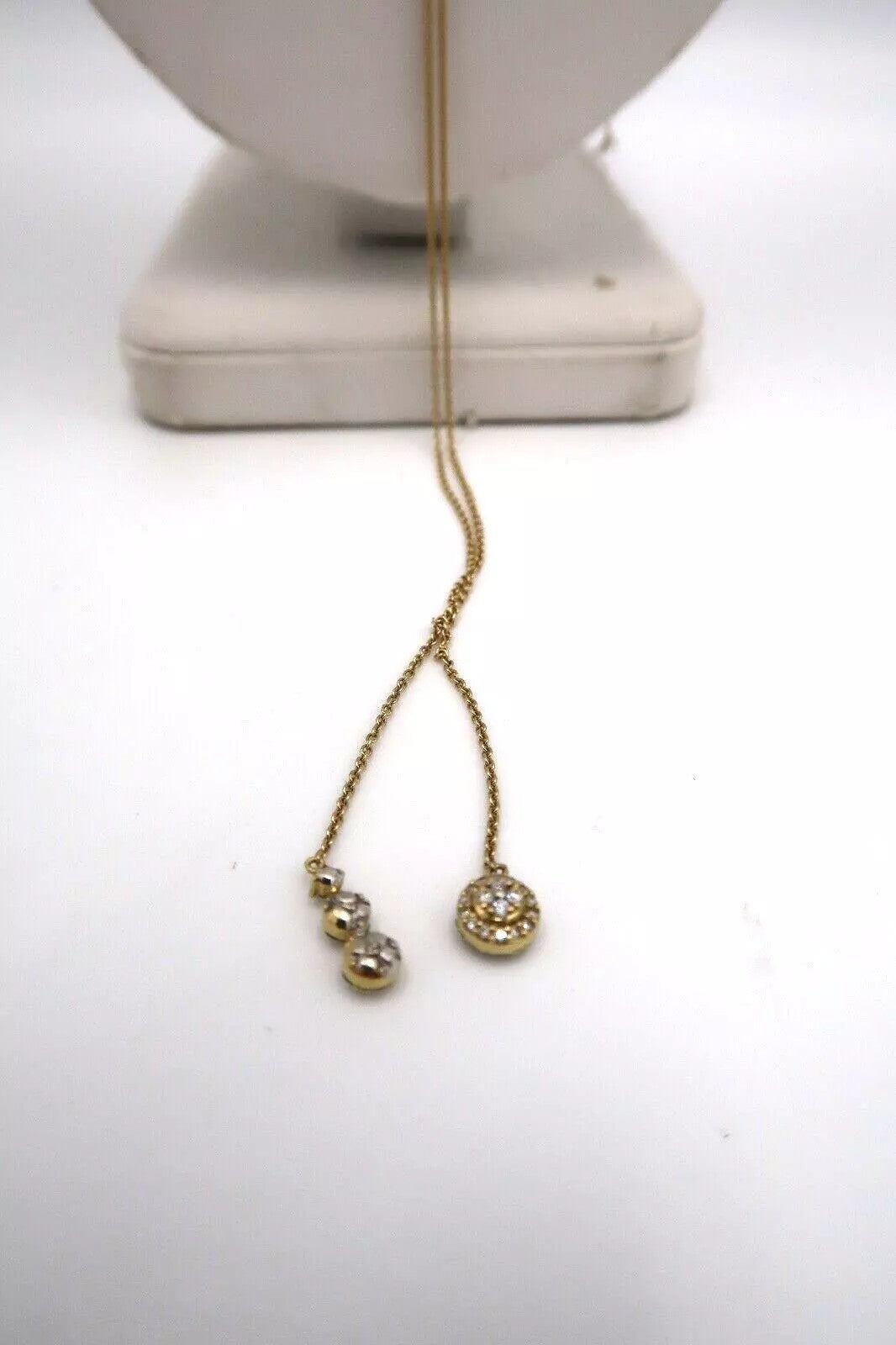 t419 Beautiful 14kt Yellow Gold Diamond 0.25 TDW Slide Necklace