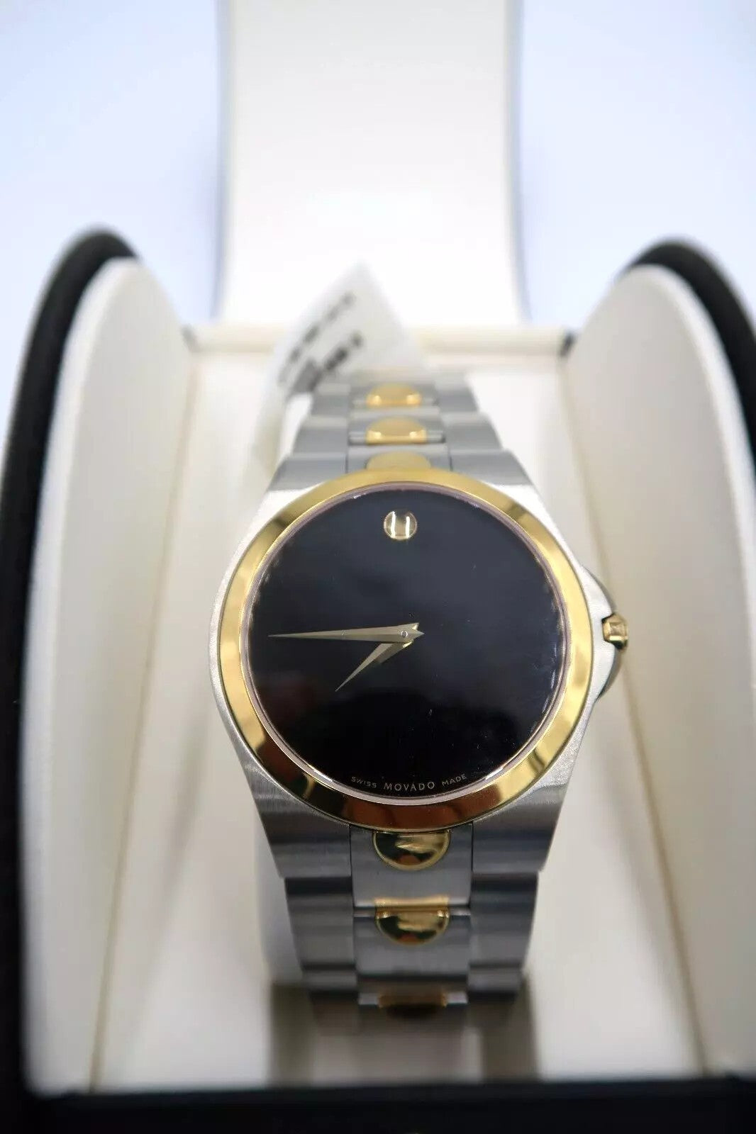 t276 Movado Luno Men's Gold and Stainless Steel Watch 0605635