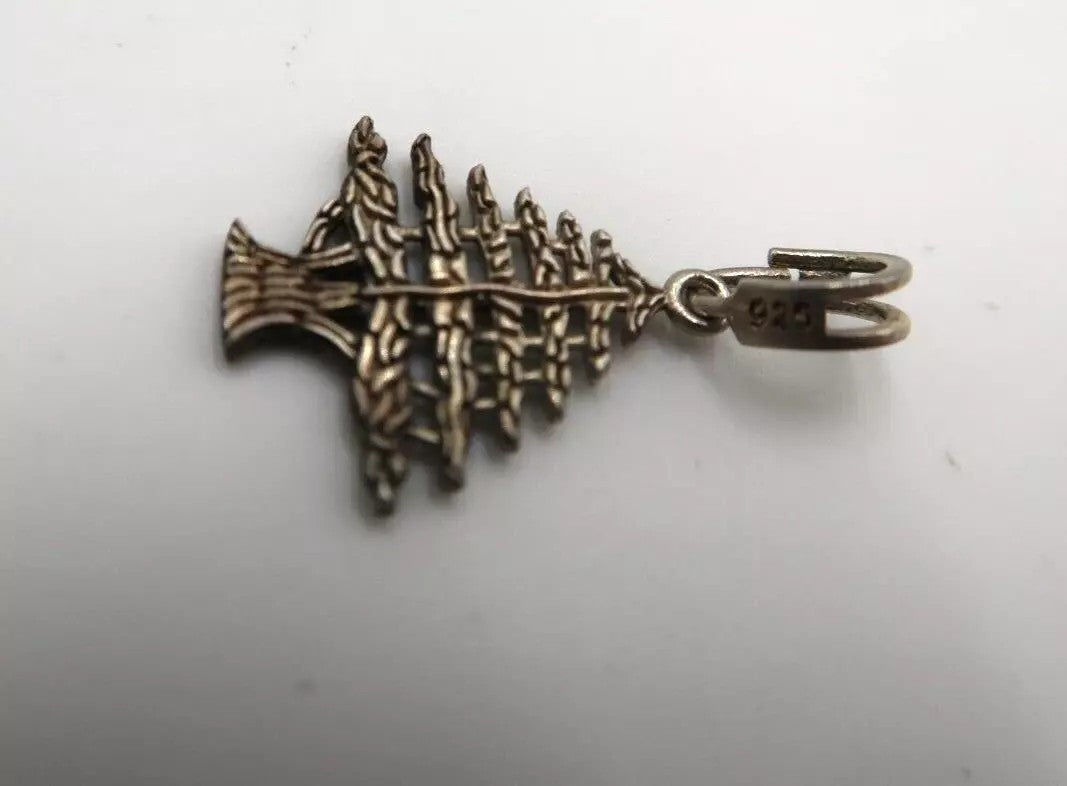 t294 Solid Sterling Silver Tree of Life Pendant Charm