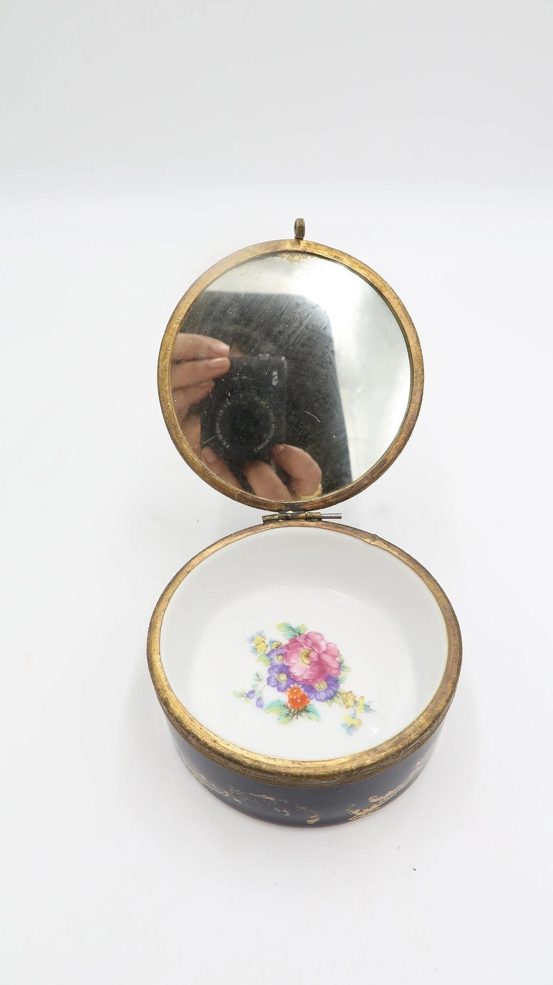 t499 Antique Austria Porcelain Jewelry Trinket box