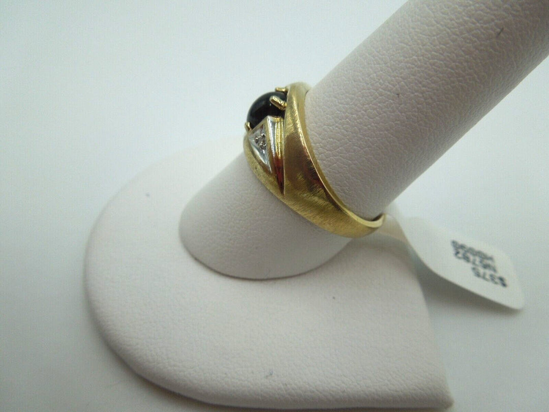 t250 10kt Yellow Gold Star Sapphire Ring 9 3/4(US) Signed Unisex Ring