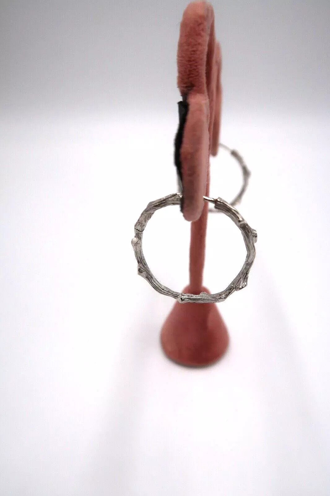 t291 Sterling Silver Michael Aram Enchanted Forest Bamboo Hoop Earrings