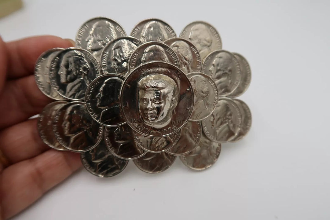 t298 Vintage Belt Buckle Coins Liberty Head 1776-1976