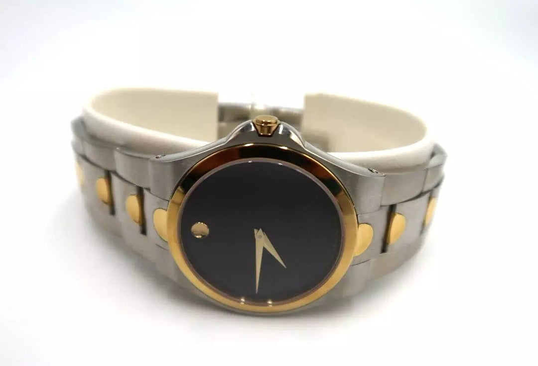 t276 Movado Luno Men's Gold and Stainless Steel Watch 0605635