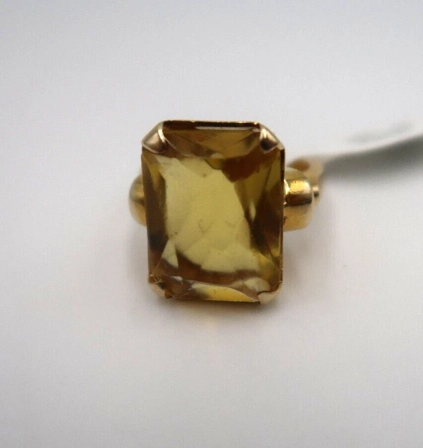 t345 Vintage Ladies 14kt Yellow Gold Yellow Gold Topaz Ring