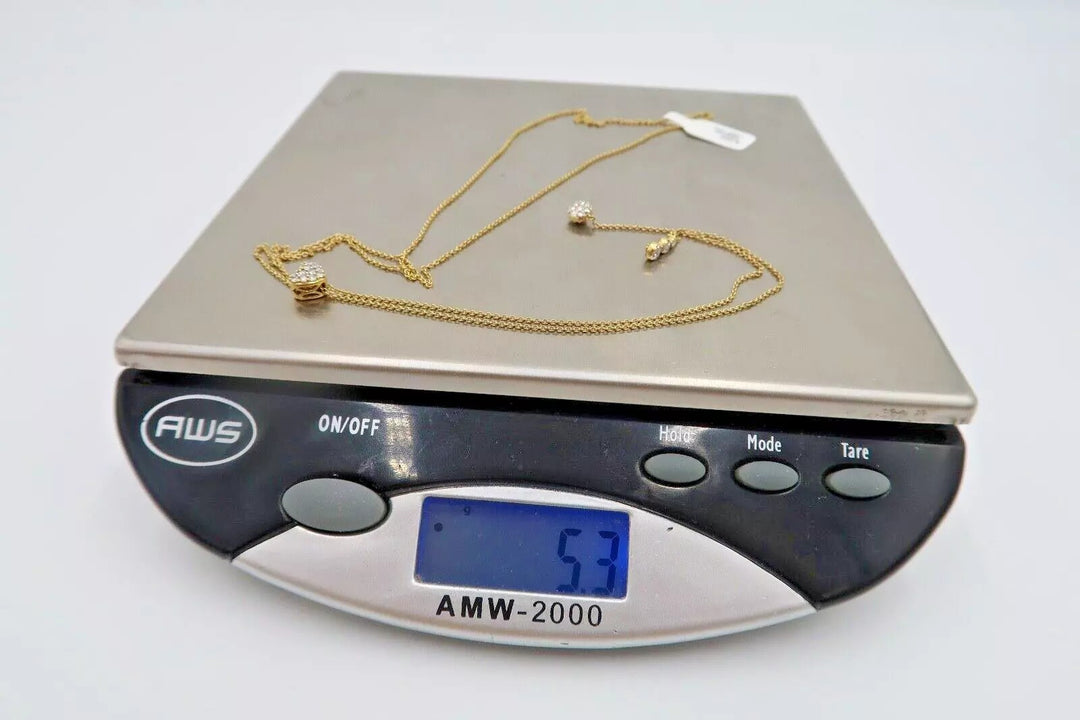 t419 Beautiful 14kt Yellow Gold Diamond 0.25 TDW Slide Necklace