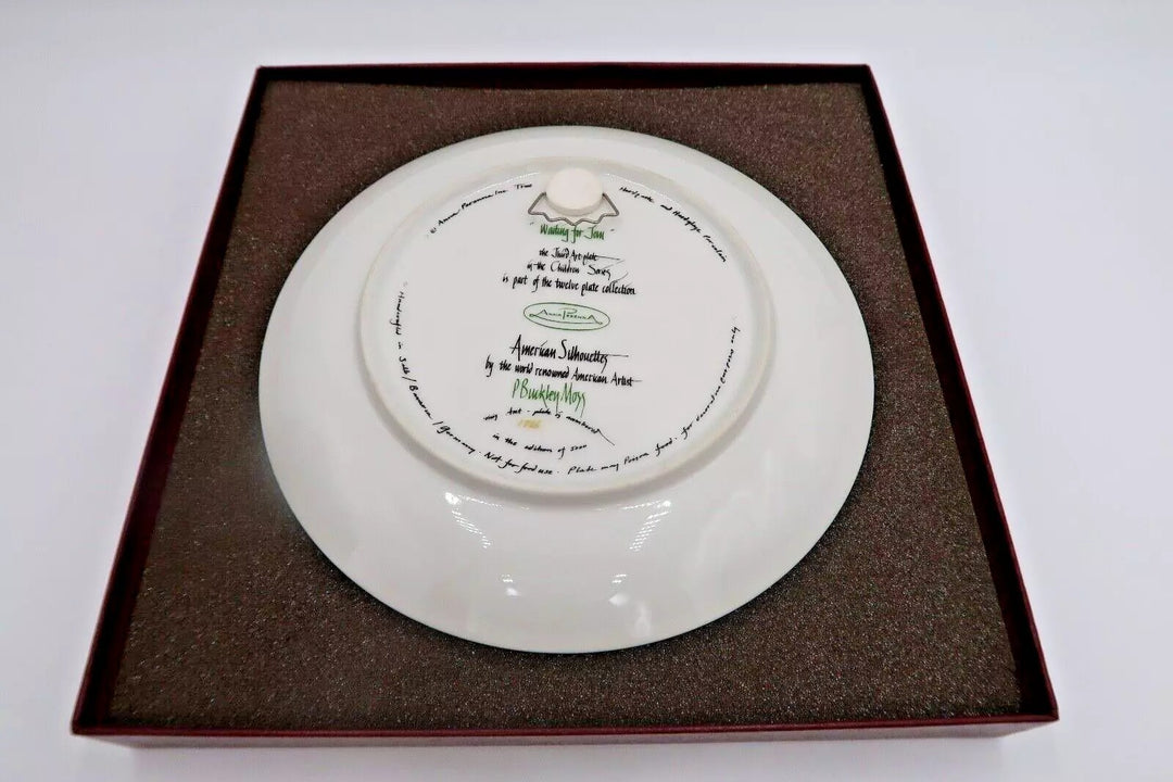 t415 P Buckley Moss Plate, Waiting for Tom, Collectors Plate, Mennonite Plate,