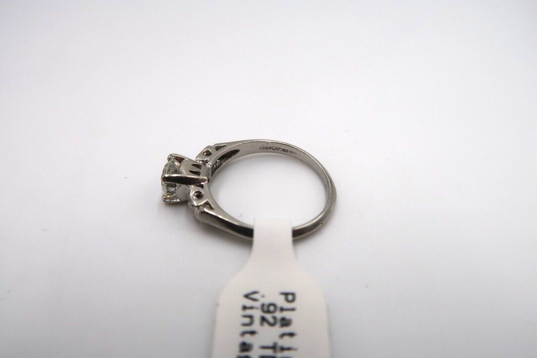 t333 Vintage Platinum Diamond 0.92 TDW Ring Size 7 1/4(US)