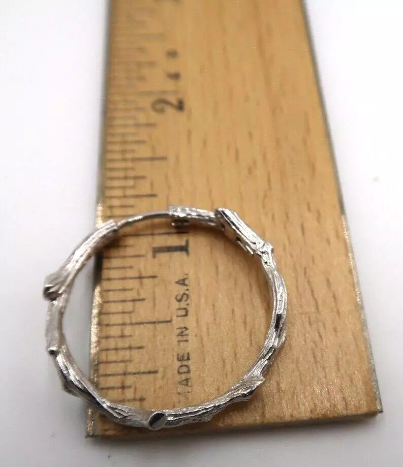 t291 Sterling Silver Michael Aram Enchanted Forest Bamboo Hoop Earrings