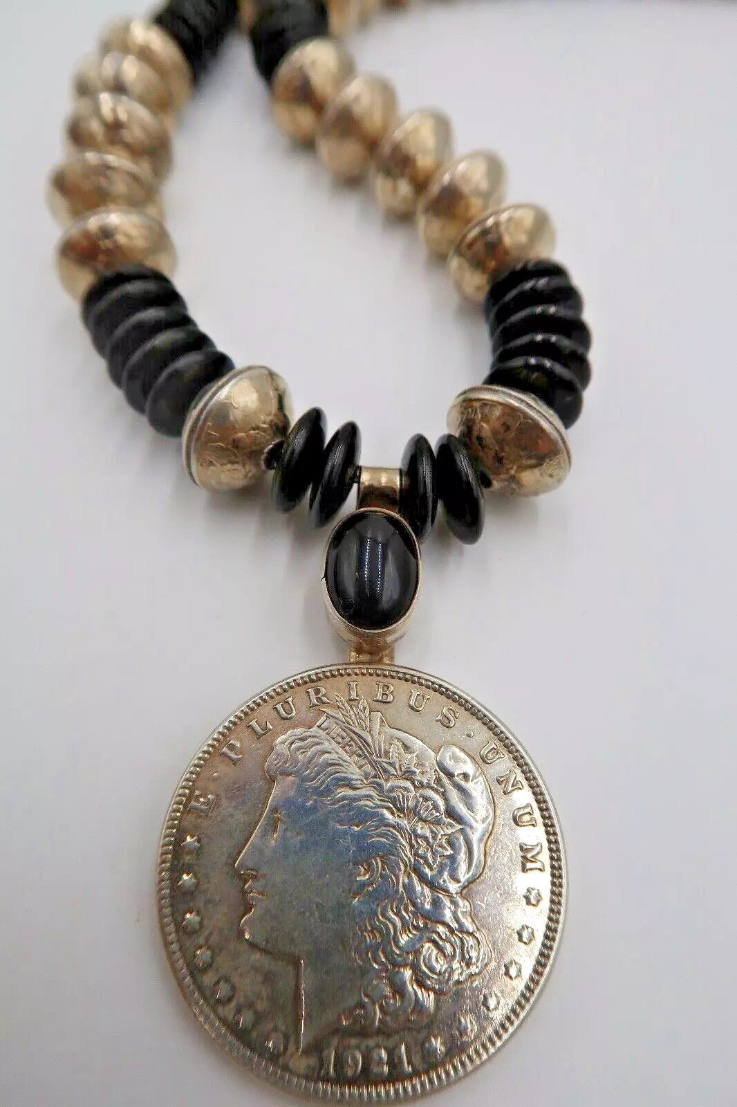 t435 Betty Yellow horse Navajo Sterling Silver Native American Pendant Necklace