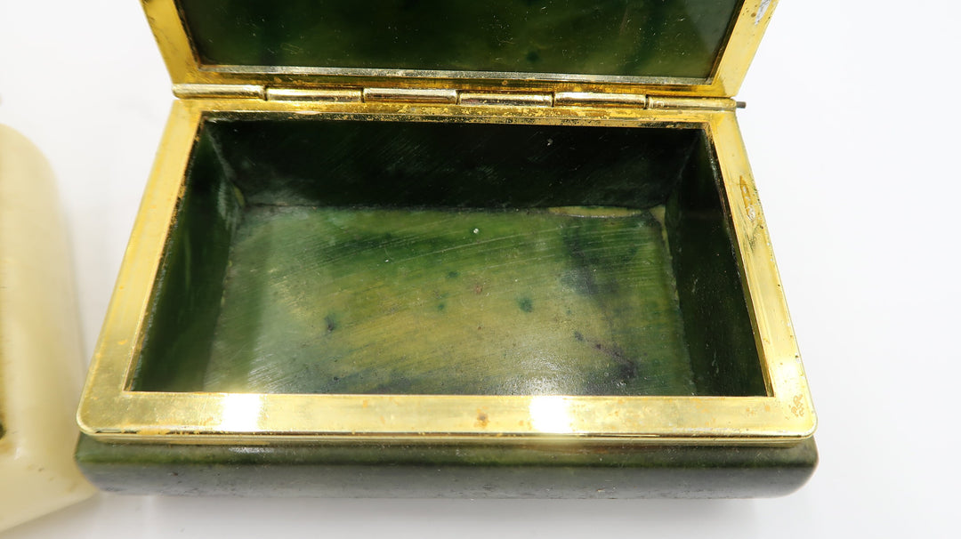 t489 Vintage Keepsake Box Marble Green/Beige