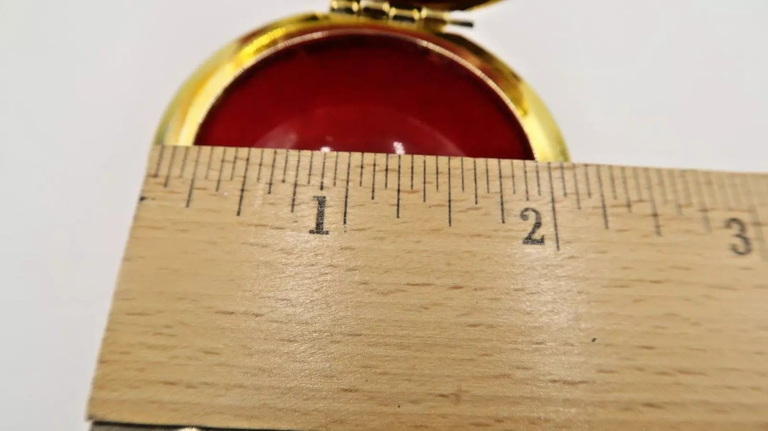 t490 Red Italian Alabaster Hinged Box