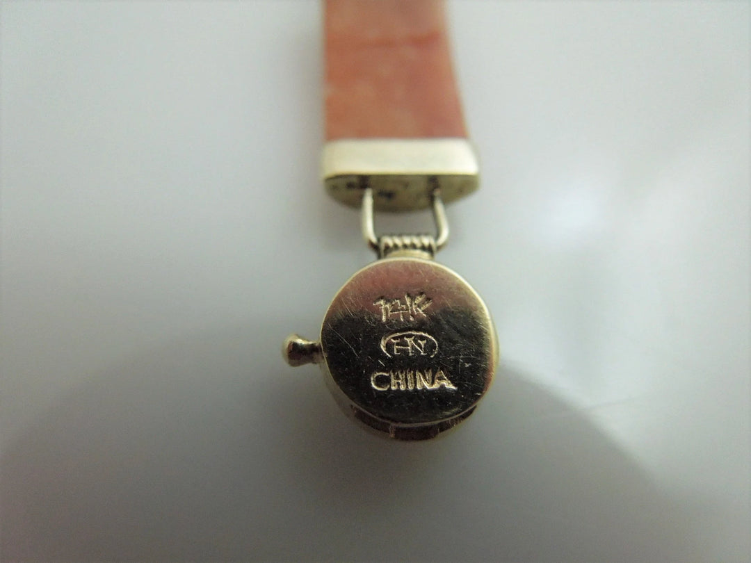 g908 Beautiful 14kt Yellow Gold Multicolored Jade 8" Bracelet