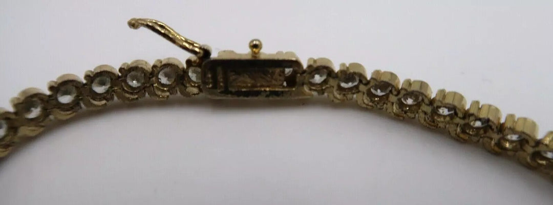 t239 Sterling Silver gold tone Cubic Zirconia Bracelet
