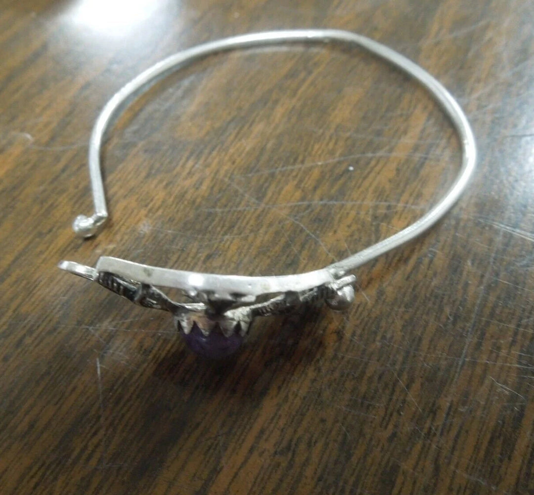 r154 Vintage Sterling Silver 875 Bangle Bracelet 7.6g Signed