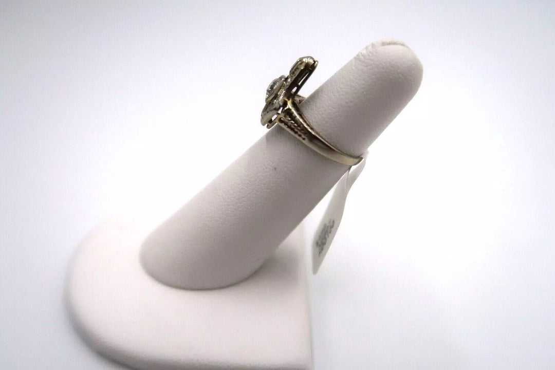 t312 14kt White Gold Diamond 0.30 TDW Filigree Ring Size 3 3/4(US)