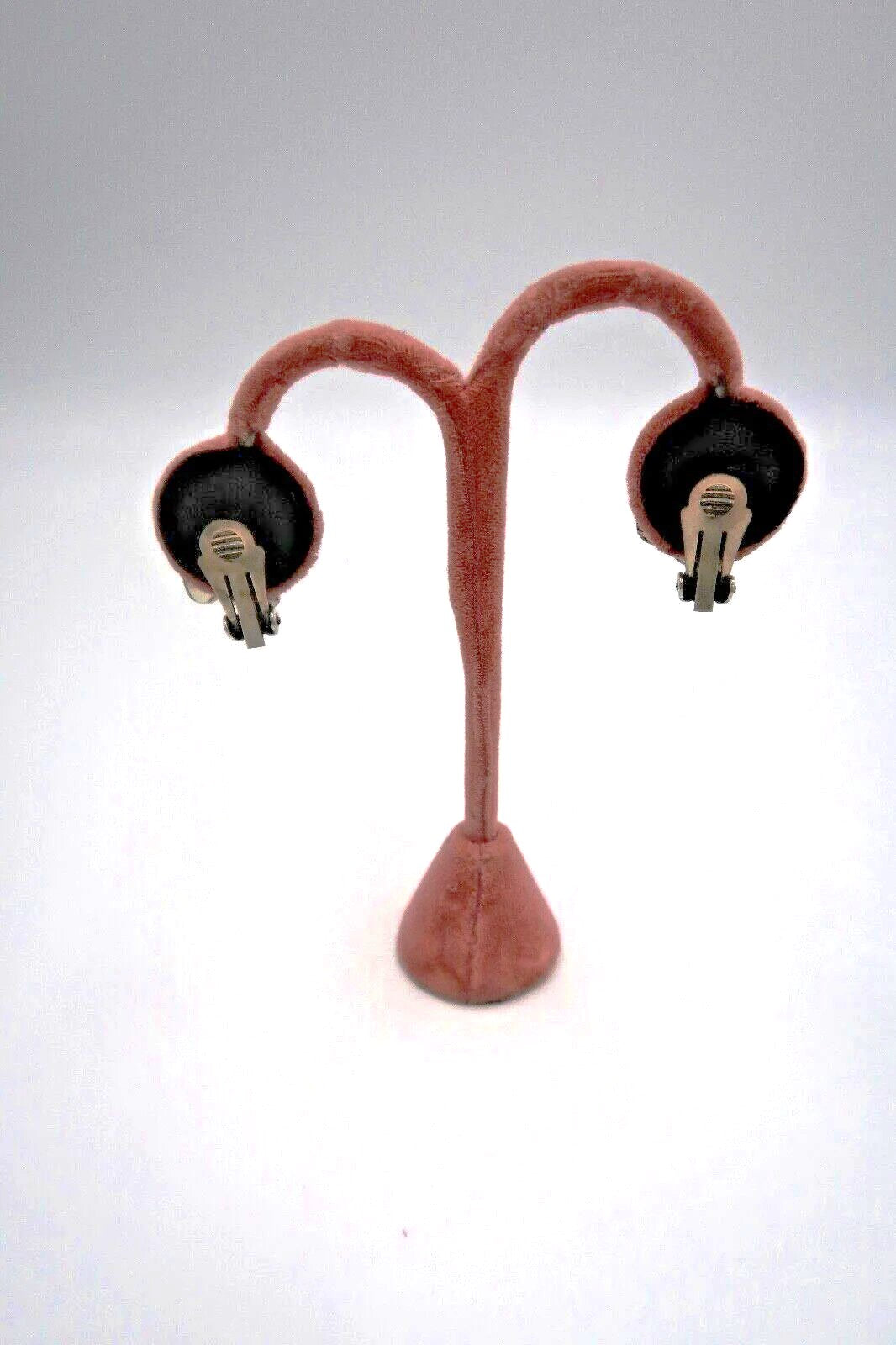 t371 Vintage Flower Earrings - Sterling Silver Flower Clip-on earrings