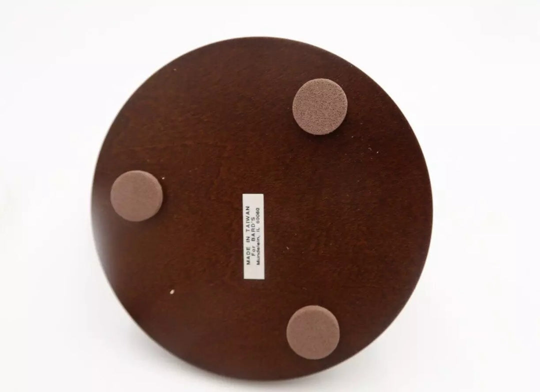 t459 Wood Base, Brass and Glass Pocket Watch Holder