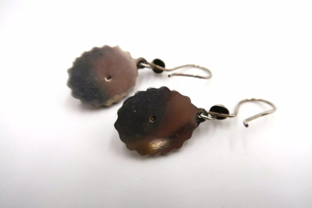 t329 Sterling Silver 925 Natural Red Garnet Oval Shape Gemstone Earrings