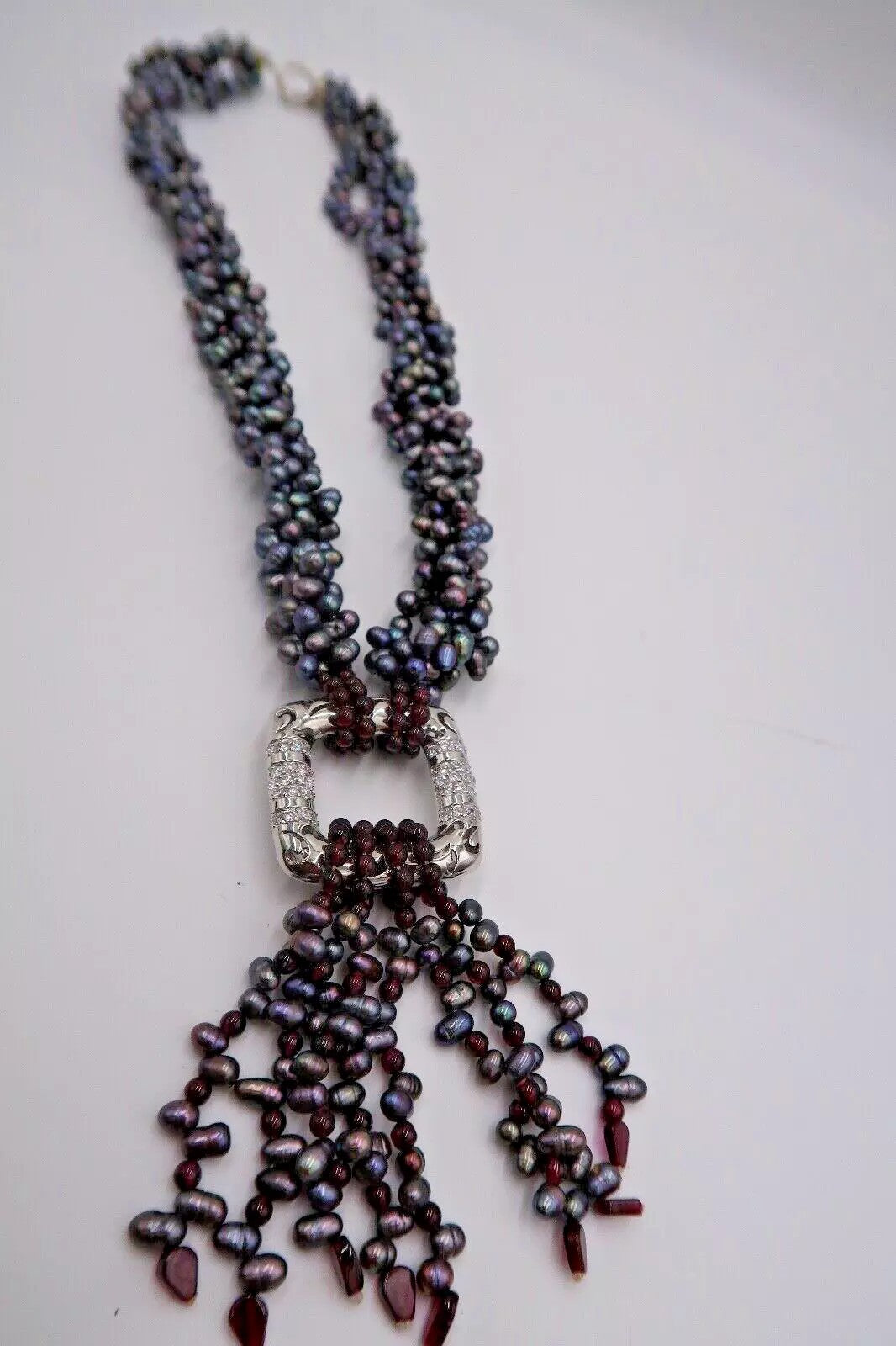 t322 Dyed Freshwater Pearl Necklace 30" with toggle closure