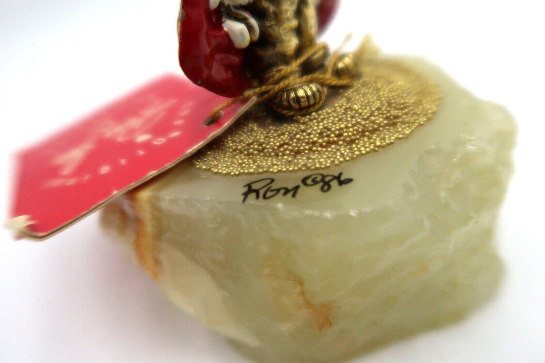 t368 Vintage Signed Ron Lee Collection Hand-Painted Clown Top Hat Open Coat Puppies Figurine with Original Tag 4" H Signed Ron 086