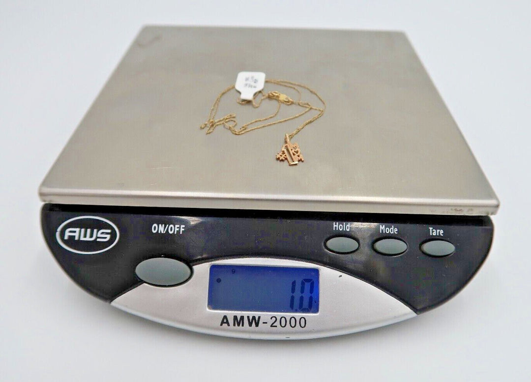 t385 14k Yellow Rose Gold #1 MOM Pendant 20"