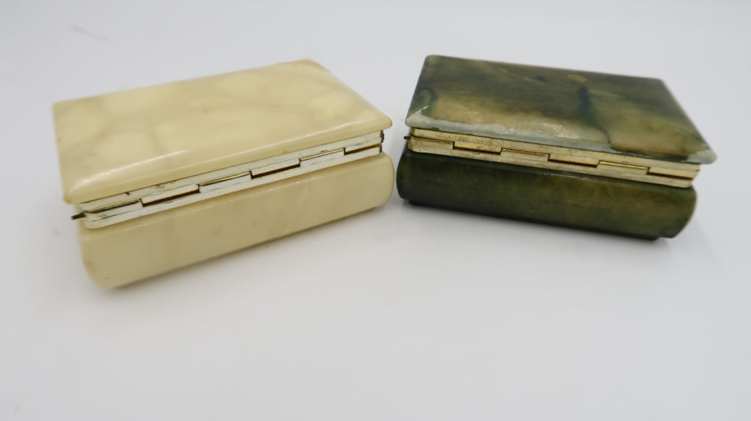 t489 Vintage Keepsake Box Marble Green/Beige