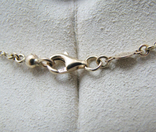 j014 Beautiful Lariat Style Necklace in14k Yellow Gold Necklace with Blue and Red Stone