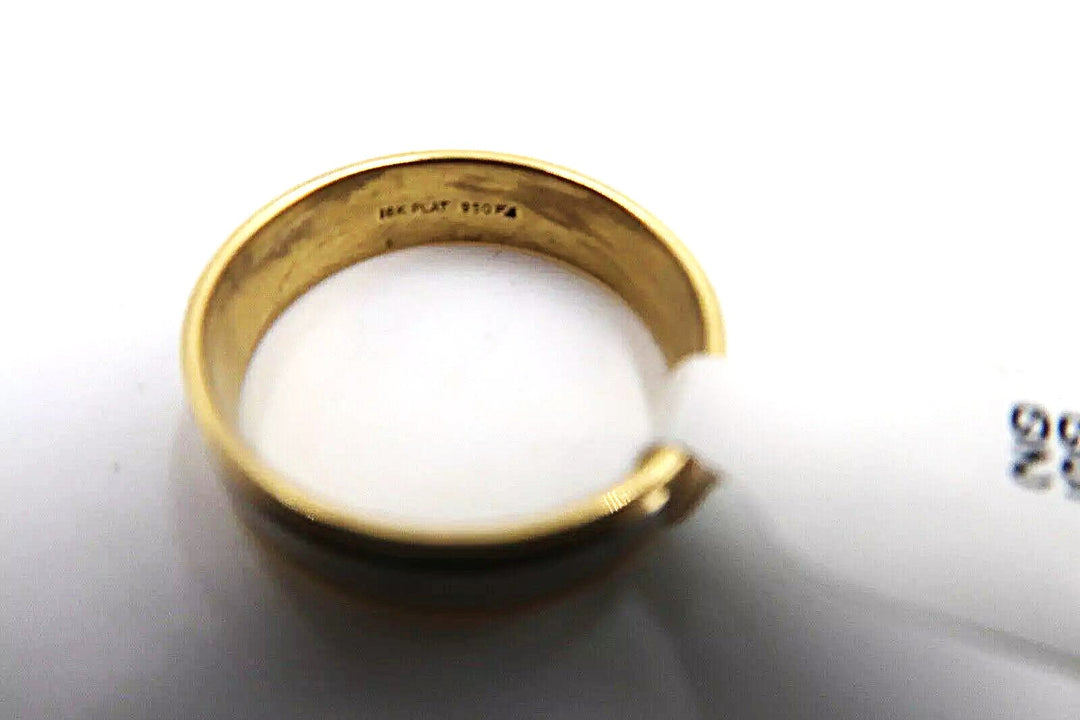 t439 18k Yellow Gold Platinum Wedding Band Size 11 1/2(US)