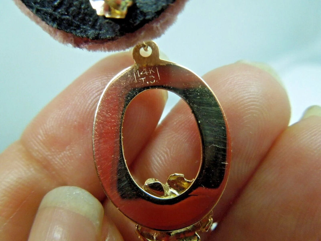 r165 14kt Yellow Gold Diamond .14cts Dangle Earrings Signed 3.3 g