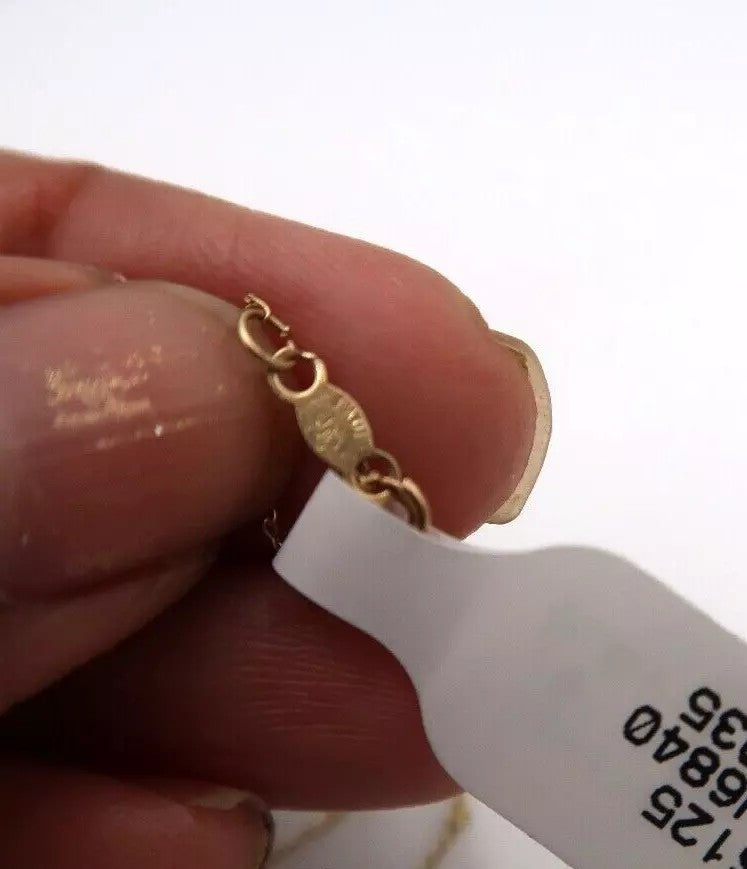 t381 10k/14k Gold Ruby Diamond Open Heart Pendant Necklace 18"