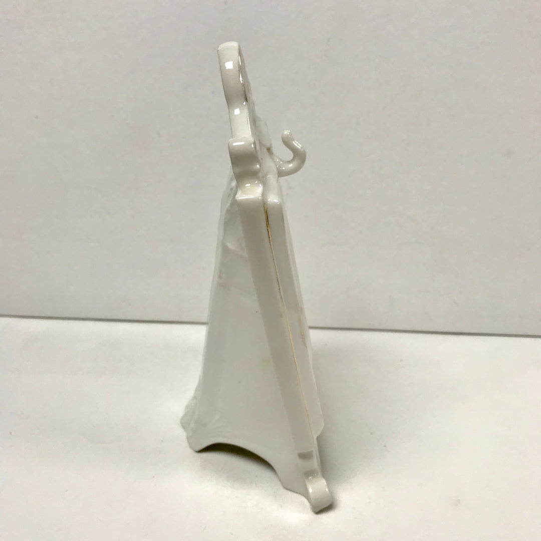 f279 Vintage Ceramic Pocket Watch Holder Stand Case Collectible