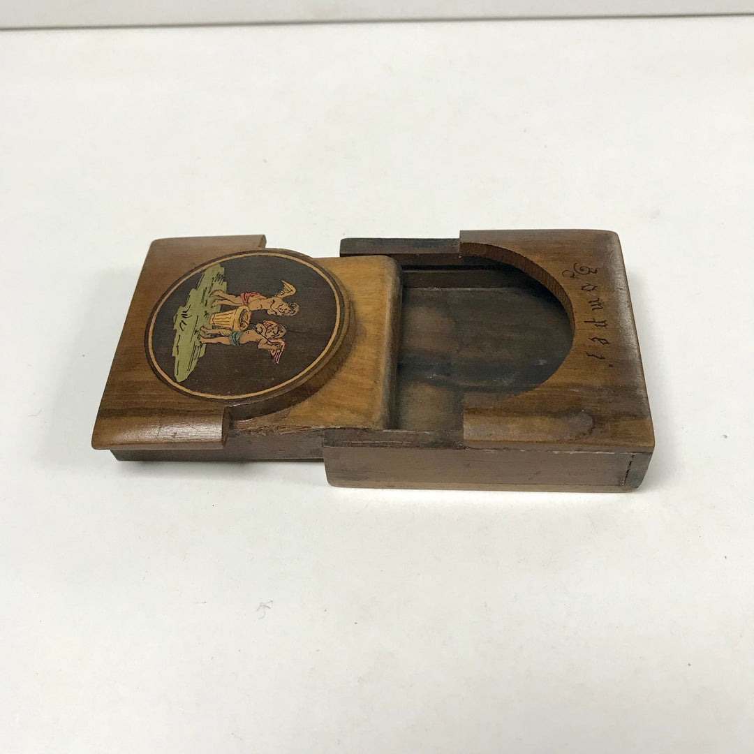 f292 Vintage Hand Crafted & Painted Pocket Watch Holder Pompei