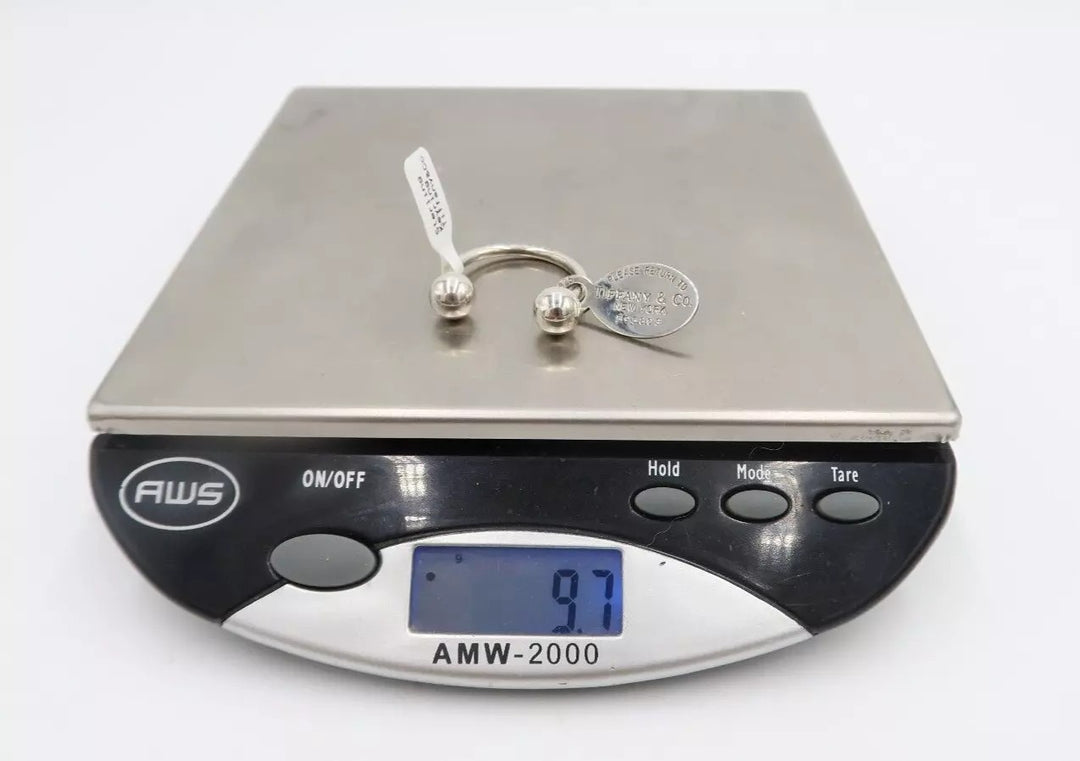 t504 Tiffany & Co Sterling Silver Round Tag Key Ring