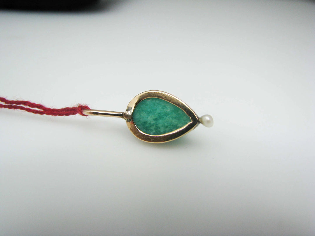 b446 Pretty 10kt Yellow Gold Amazonite pendant