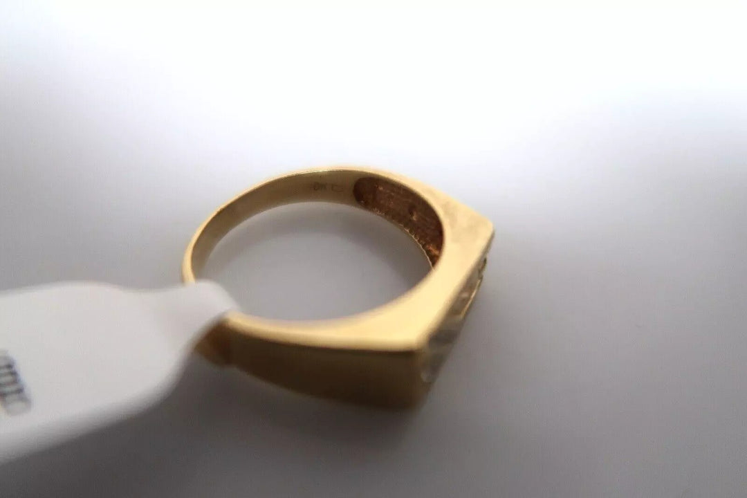 t425 10k Yellow Gold diamond Nugget .02 cts Ring Size 10 1/2(US) Signed