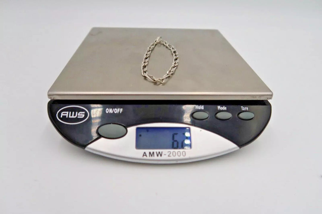 t372 Sterling Silver link chain Bracelet, Silver link Bracelet, Italy Bracelet