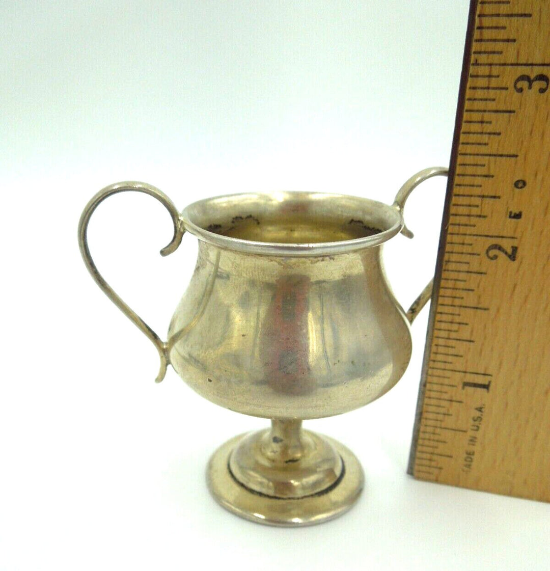 t245 Antique Circa 1900 Sterling Silver Trophy, Silver Trophy Miniature,
