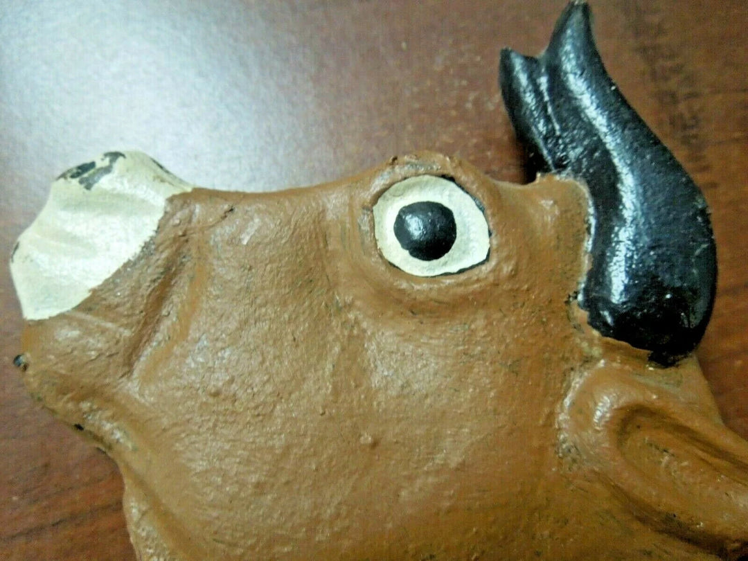 r108 Vintage Cast Iron Bull Door Stop or Wall Hook Heavy