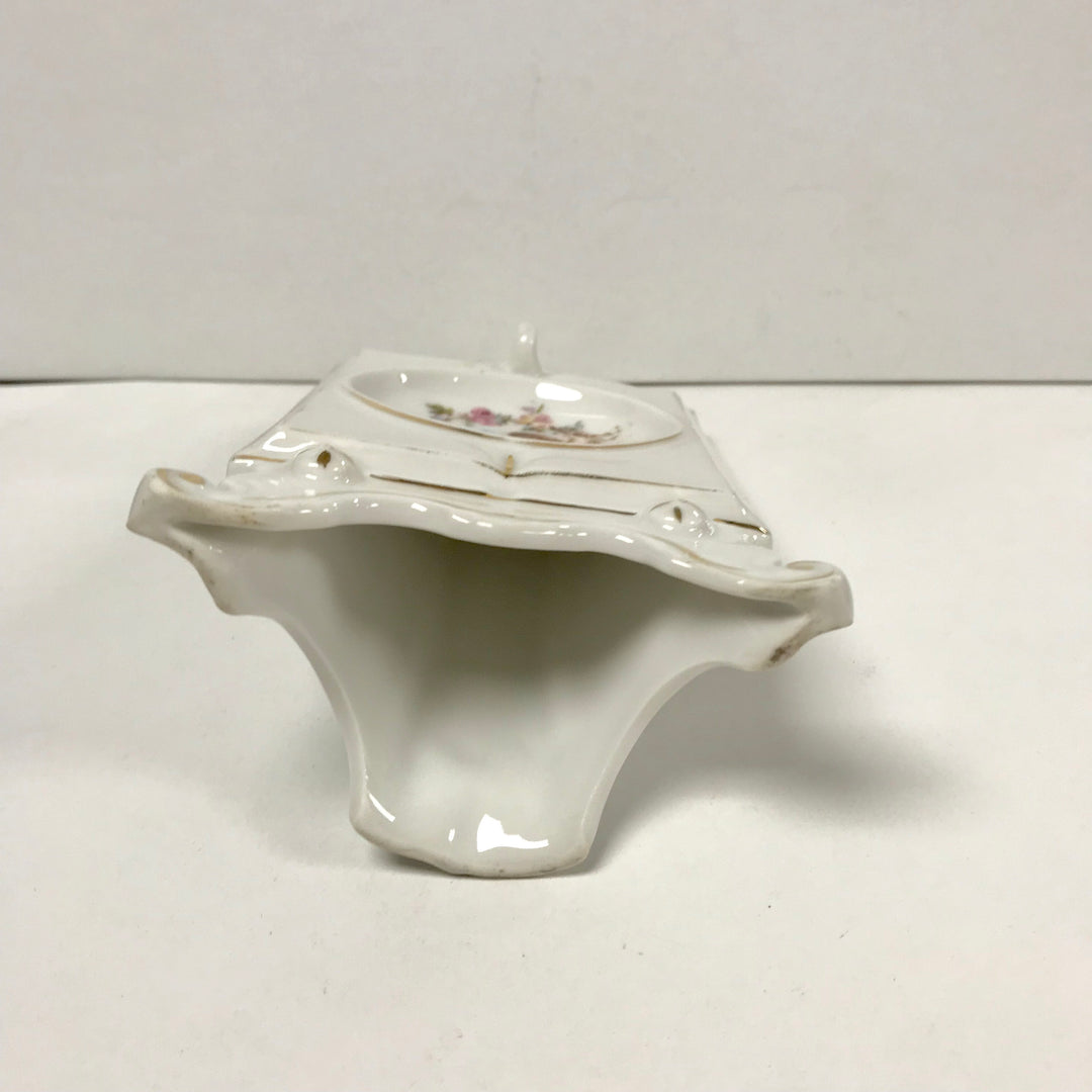 f279 Vintage Ceramic Pocket Watch Holder Stand Case Collectible