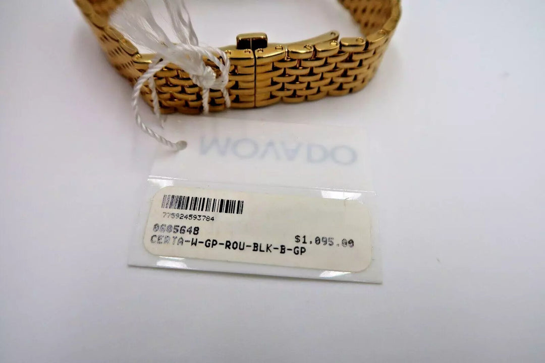 t280 Ladies Movado 0605648 CERTA Gold-Tone Black Dial Stainless Steel Watch