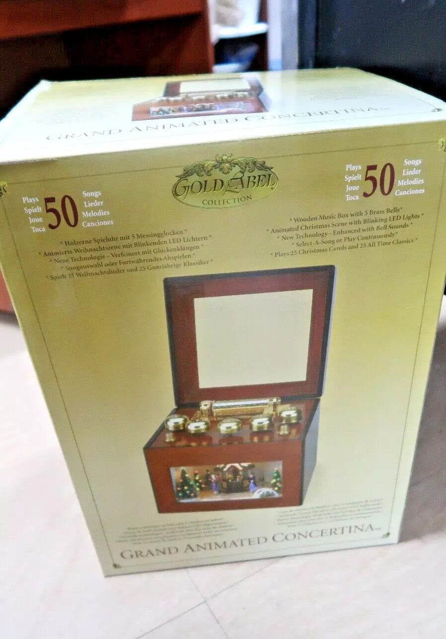t475 Rare Mr. Christmas Grand Animated Concertina Animated Music Box