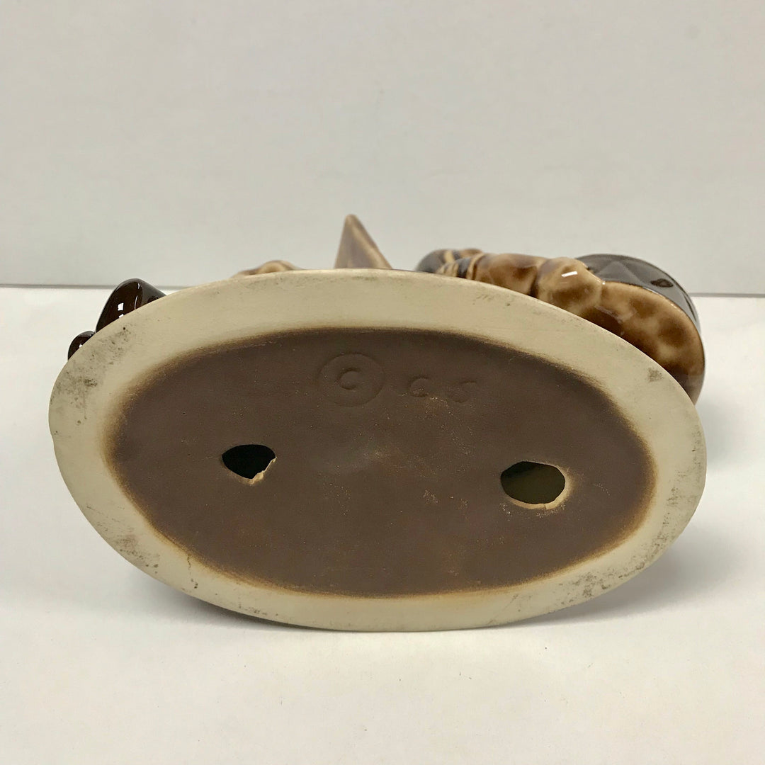 f278 Vintage Ceramic Pocket Watch Holder Stand Case The Big Chief's Watchman