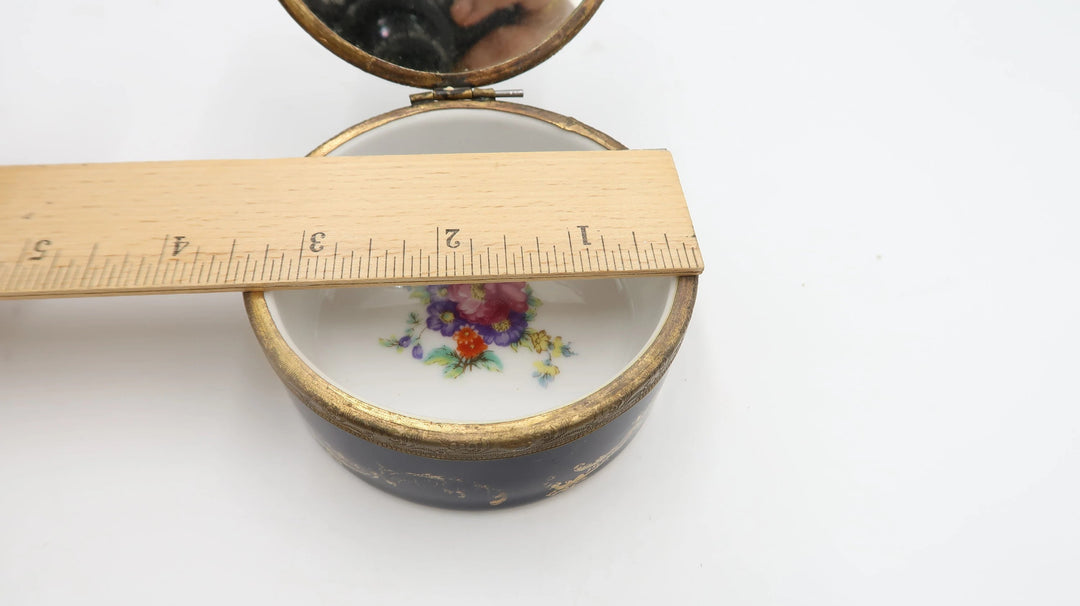 t499 Antique Austria Porcelain Jewelry Trinket box