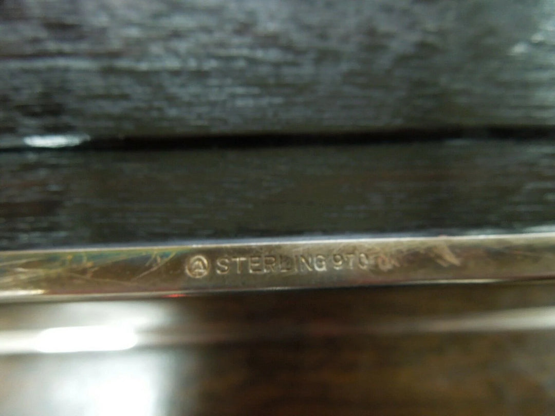 r137 Antique Sterling Silver 970 Trinket Box Etched Chinese Pagoda Signed