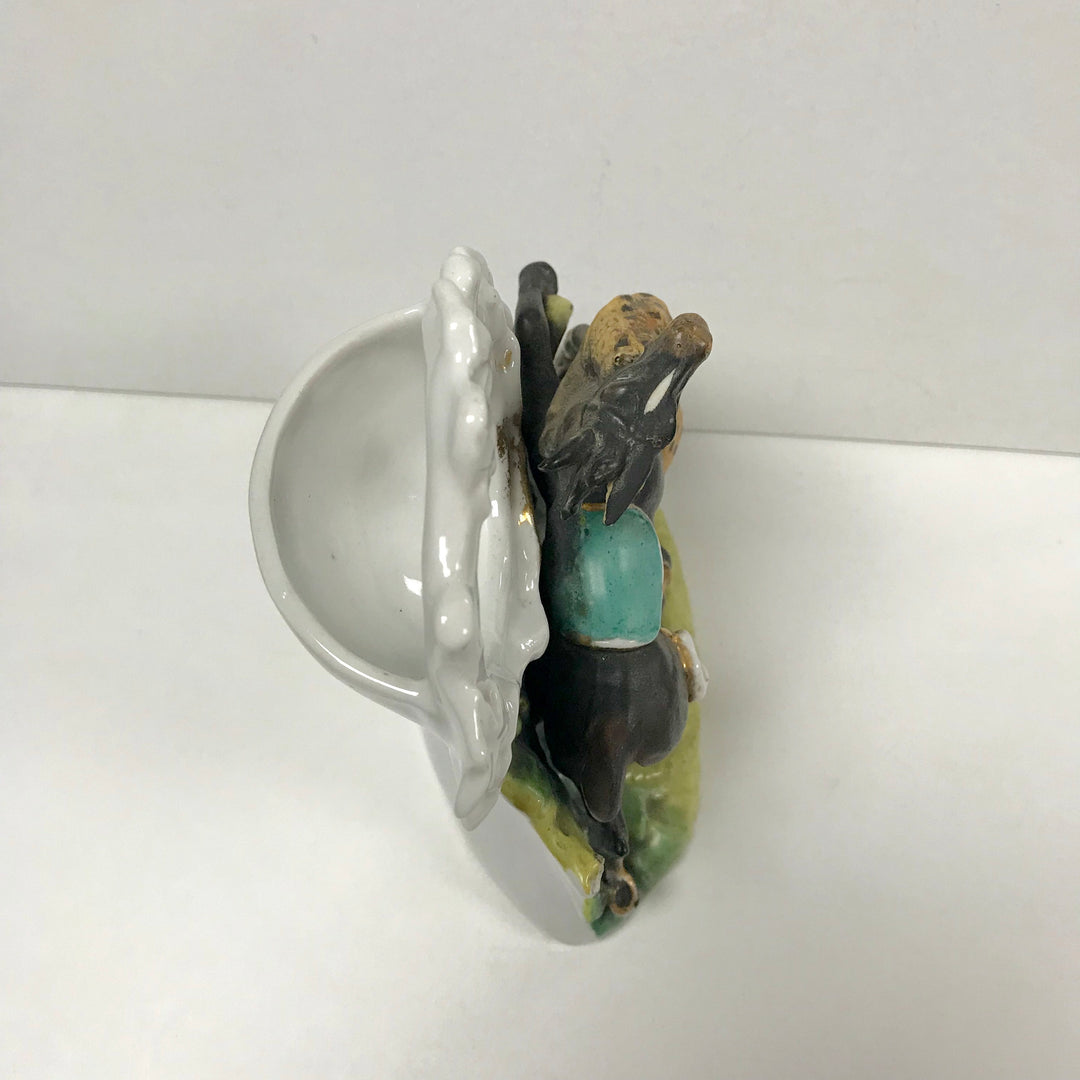 f285 Vintage Ceramic Pocket Watch Holder Stand Case Collectible